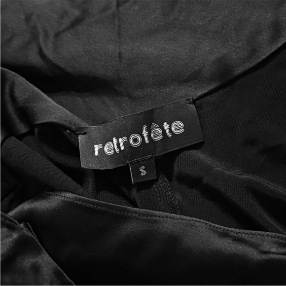 NWT RETROFETE Satin Pearl Halter Strap Sleeveless Draped Open Back Maxi Dress S - Picture 8 of 10